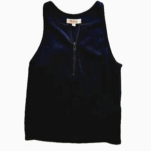 NWOT Madewell wardrobe staple twist,black quarter zip, sleeveless  top Size XS